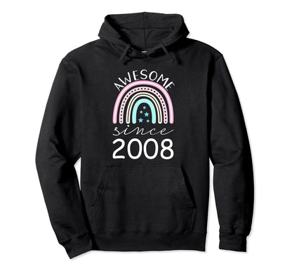 Awesome Since 2008 14Th Birthday Hoodie - Novelty Apparel Men Women - T-Shirt, Sweatshirt, Hoodie