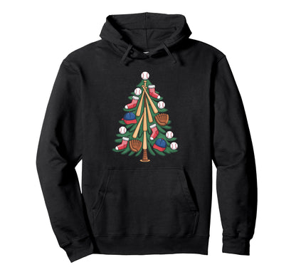 Baseball Bat Tree Lights Hoodie - Unique Graphic Unisex - T-Shirt, Sweatshirt, Hoodie