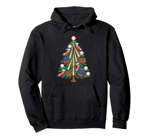 Baseball Bat Tree Lights Hoodie - Unique Graphic Unisex - T-Shirt, Sweatshirt, Hoodie