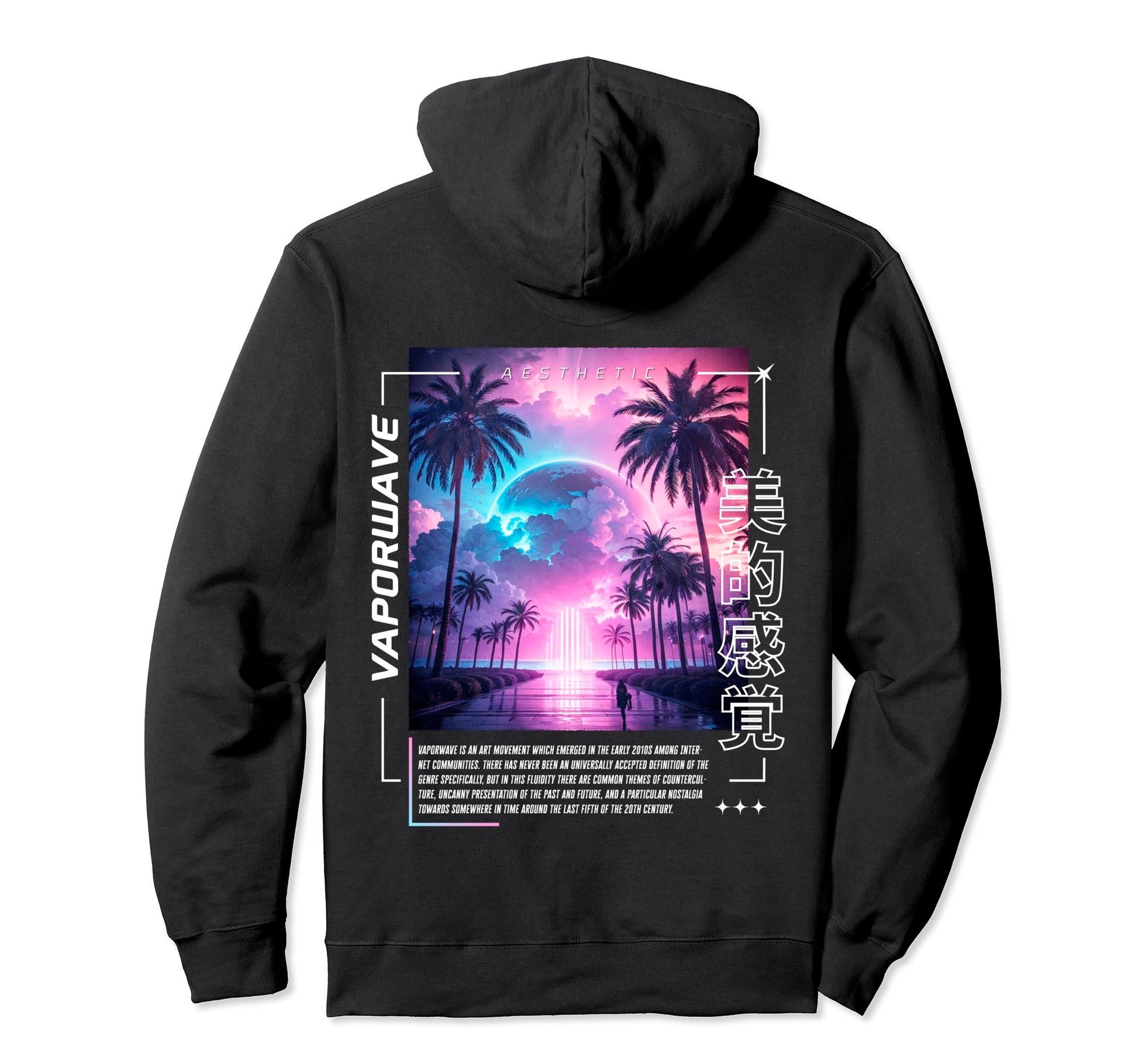 Vaporwave Backprint Aesthetic Liminal Hoodie - Trendy Graphic Unisex - T-Shirt, Sweatshirt, Hoodie