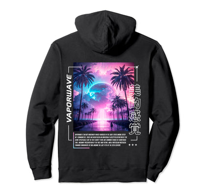 Vaporwave Backprint Aesthetic Liminal Hoodie - Trendy Graphic Unisex - T-Shirt, Sweatshirt, Hoodie