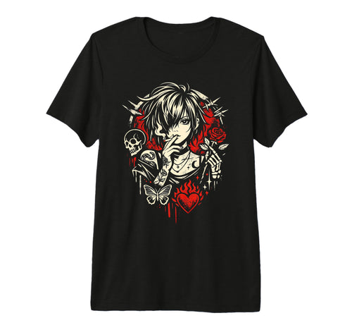 Smoking Grunge Goth Tattoo Art T-Shirt - Fun Novelty Design for Adults - T-Shirt, Sweatshirt, Hoodie