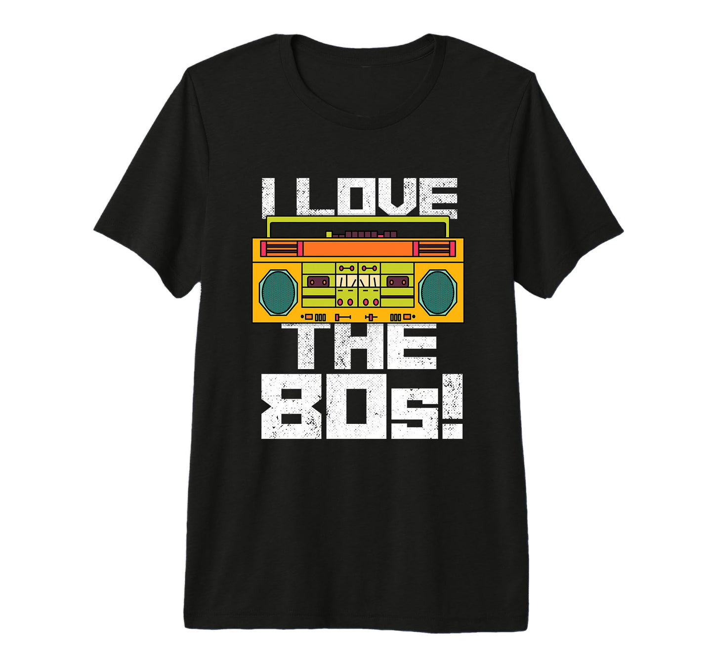 I Love 80S Ghettoblaster Boombox Radio T-Shirt - Aesthetic Graphic Unisex - T-Shirt, Sweatshirt, Hoodie