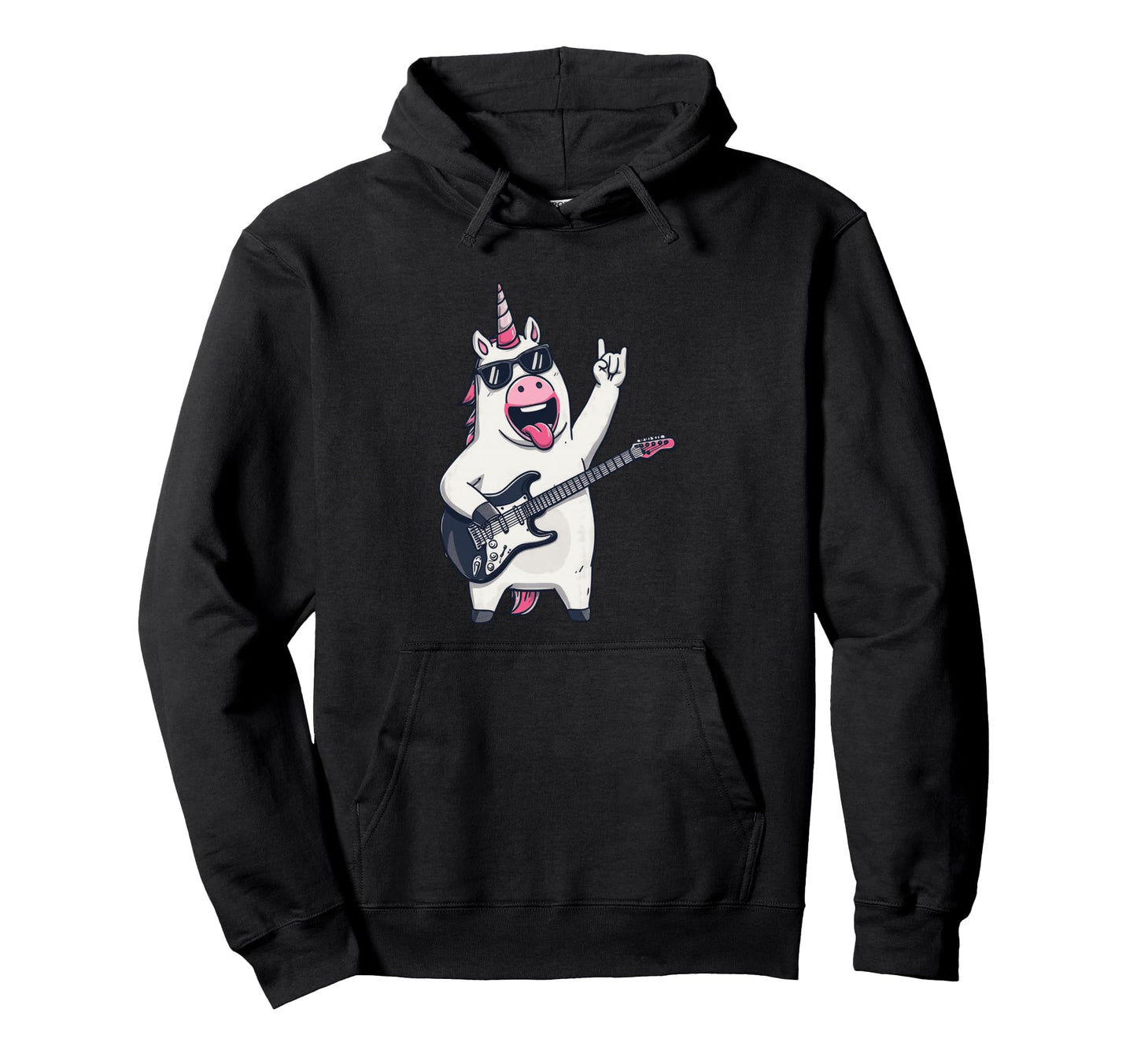 Funny Unicorn Rock Music Guitar Player Hoodie - Novelty Apparel Men Women - T-Shirt, Sweatshirt, Hoodie