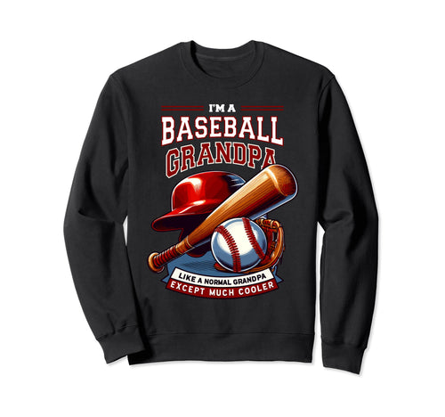 Grandpa Baseball Player Baseballer Sweatshirt - Custom Art Print Men Women - T-Shirt, Sweatshirt, Hoodie