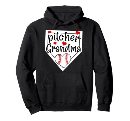 Baseball Pitcher Grandma Baseball Hoodie - Novelty Apparel Men Women - T-Shirt, Sweatshirt, Hoodie