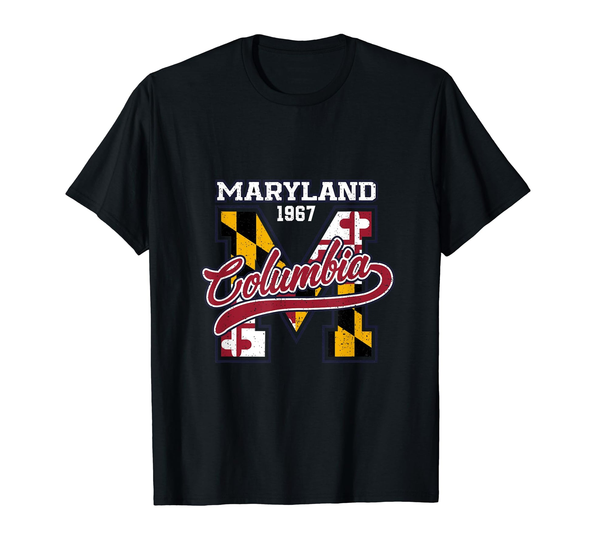 Columbia Maryland Flag Athletic Sport T-Shirt - Unique Graphic Unisex - T-Shirt, Sweatshirt, Hoodie