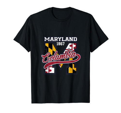Columbia Maryland Flag Athletic Sport T-Shirt - Unique Graphic Unisex - T-Shirt, Sweatshirt, Hoodie