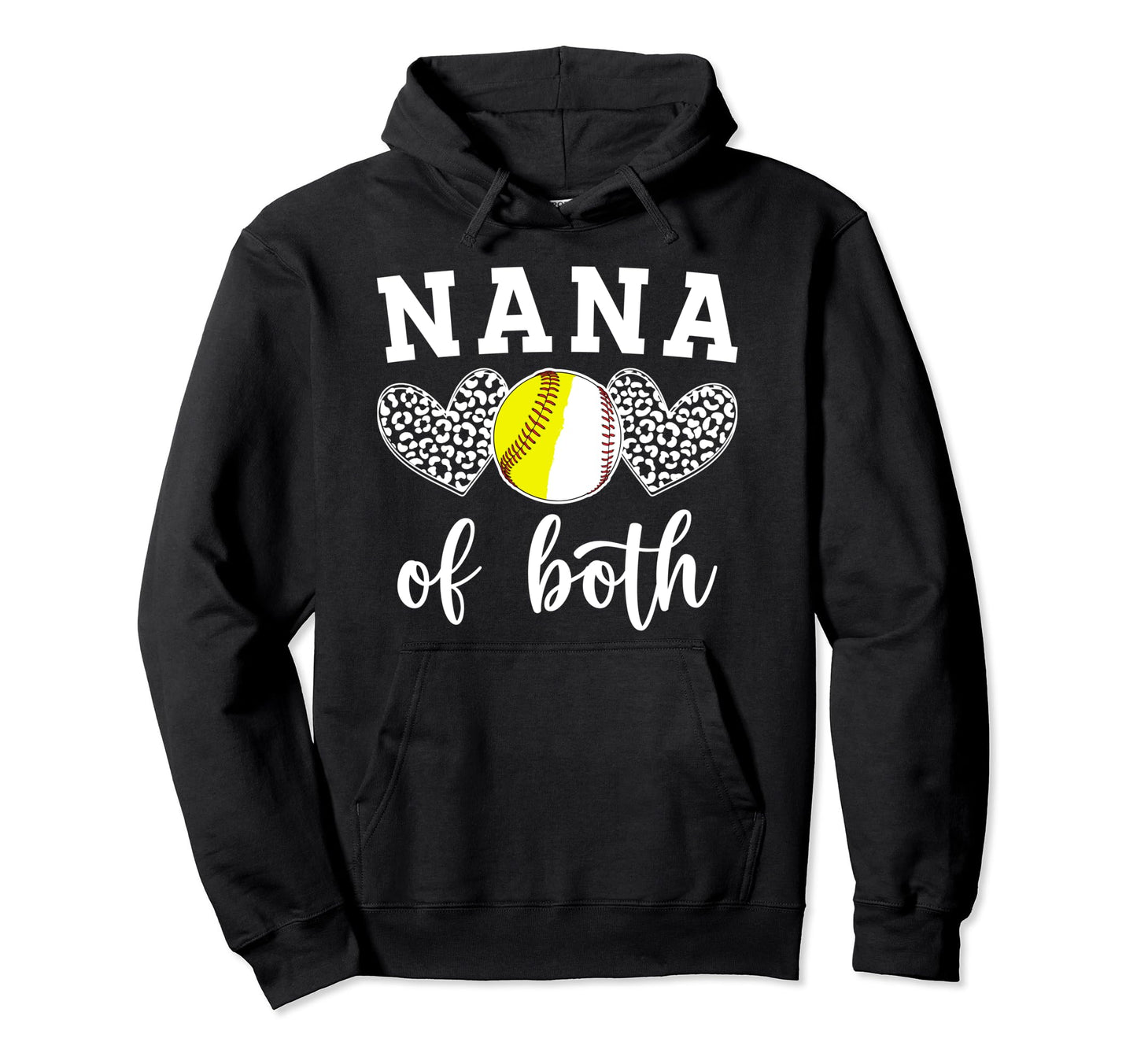 Nana Both Baseball Softball Nana Ballers Hoodie - Graphic Print for Adults - T-Shirt, Sweatshirt, Hoodie