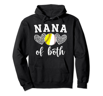Nana Both Baseball Softball Nana Ballers Hoodie - Graphic Print for Adults - T-Shirt, Sweatshirt, Hoodie