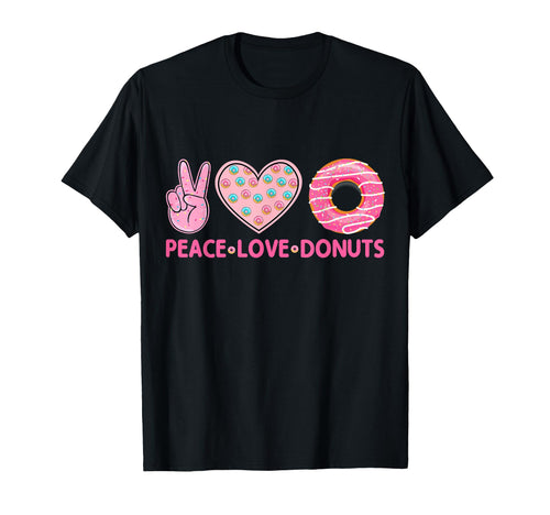Funny Doughnut Lover Peace Love T-Shirt - Custom Art Print Men Women - T-Shirt, Sweatshirt, Hoodie