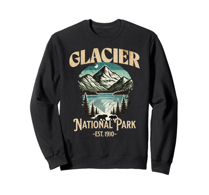 Glacier National Park Est 1910 Sweatshirt - Casual Everyday Wear Men Women - T-Shirt, Sweatshirt, Hoodie