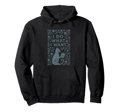 I Do What I Want Cat Bookworm Boho Hoodie - Unique Graphic for Adults - T-Shirt, Sweatshirt, Hoodie