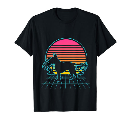 Bull Terrier Dog 80S Vaporwave Aesthetic T-Shirt - Novelty Apparel Unisex - T-Shirt, Sweatshirt, Hoodie