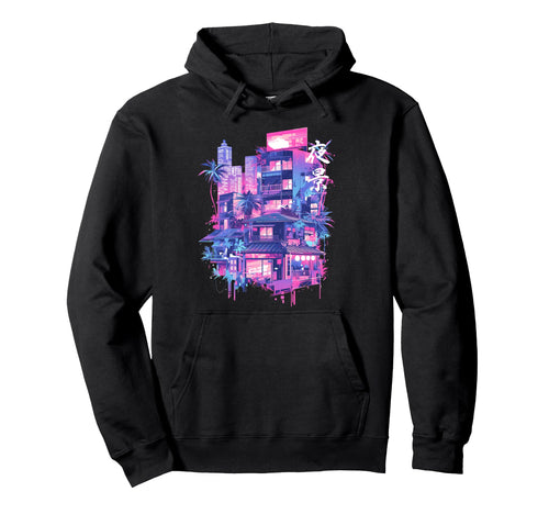 Tokyo Japan 80S 90S City Vaporwave Hoodie - Custom Art Print for Adults - T-Shirt, Sweatshirt, Hoodie