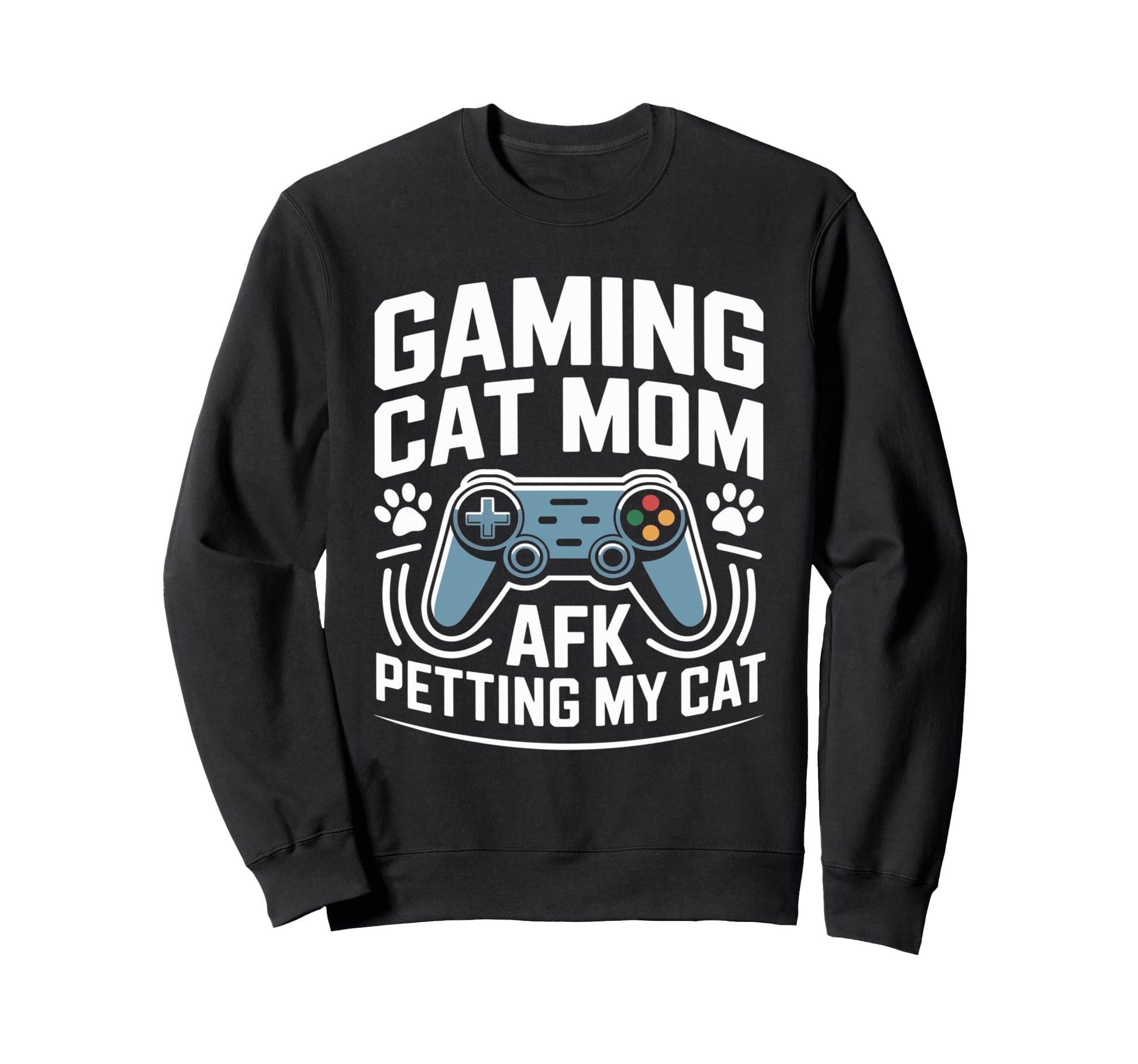 Gaming Cat Mom Afk Petting Cat Sweatshirt - Minimalist Print Men Women - T-Shirt, Sweatshirt, Hoodie