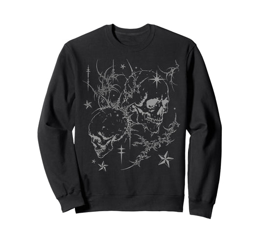 Y2K Grunge Skull Goth Alt Sigilism Sweatshirt - Unique Graphic Unisex - T-Shirt, Sweatshirt, Hoodie