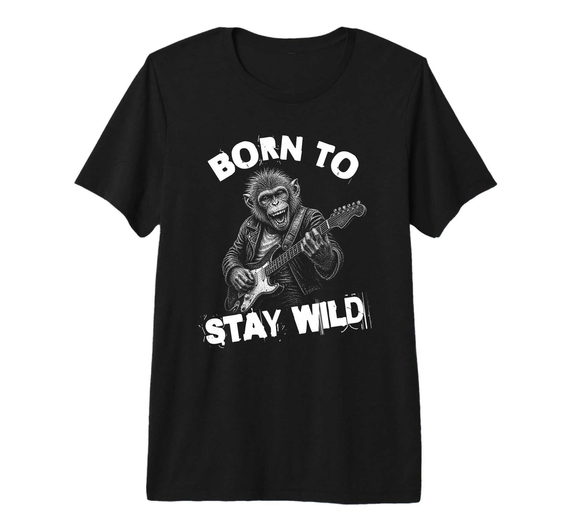 Born To Play Loud Monkey Guitar Funny T-Shirt - Unique Graphic Men Women - T-Shirt, Sweatshirt, Hoodie
