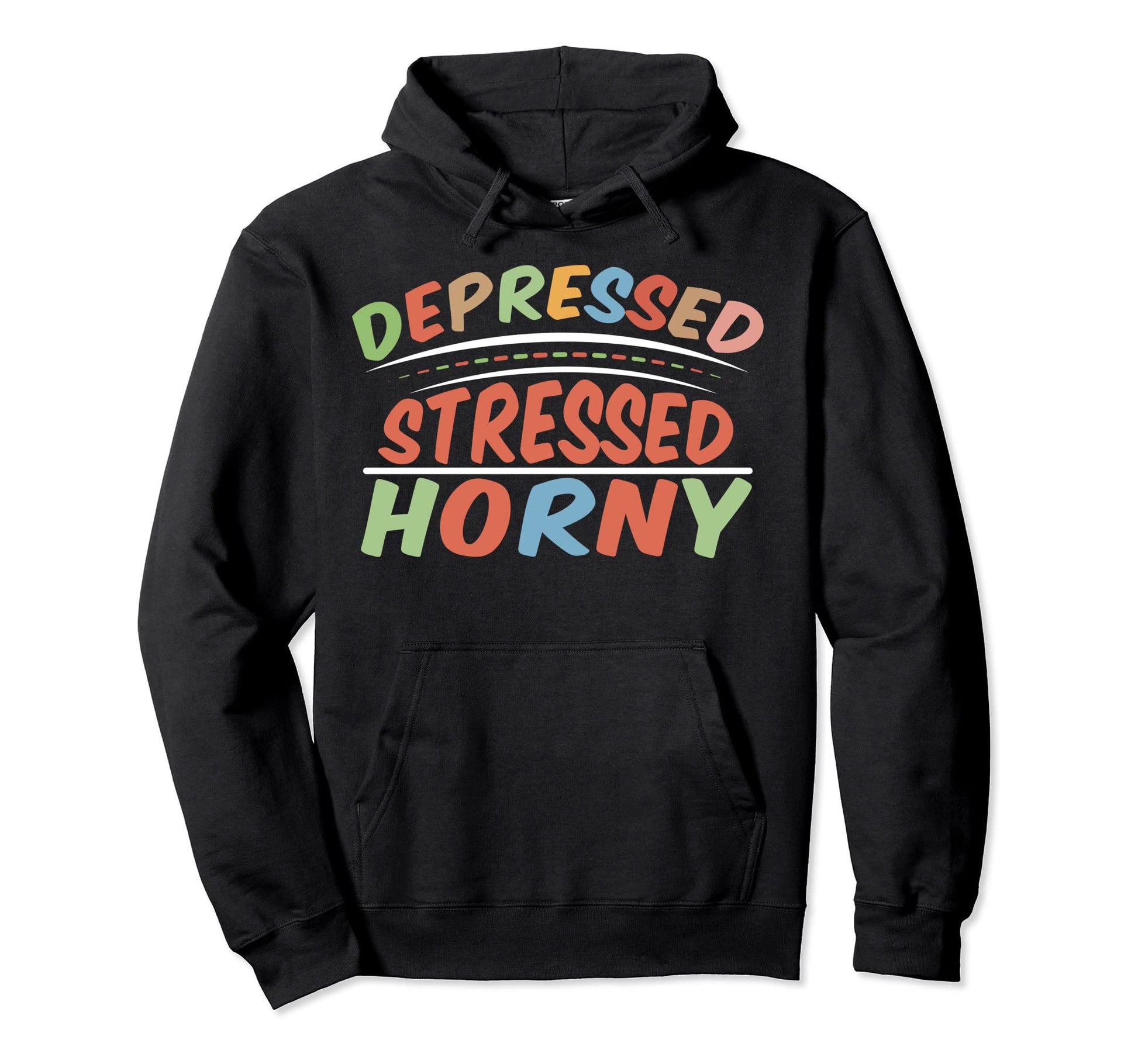 Aesthetic Vaporwave Depressed Stressed Horny T-Shirt - Graphic Print Unisex - T-Shirt, Sweatshirt, Hoodie