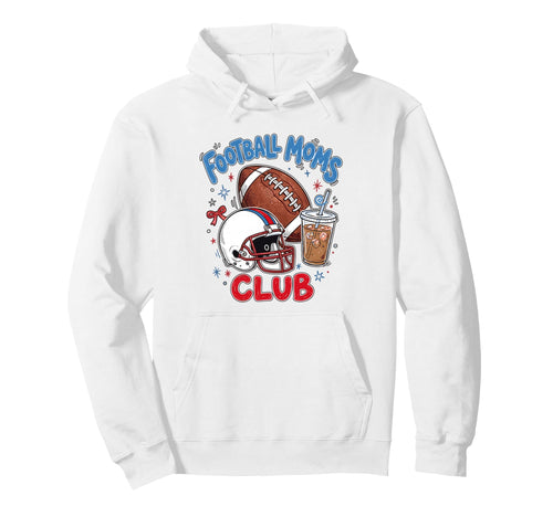 Football Moms Club Iced Coffee Hoodie - Fun Novelty Design for Adults - T-Shirt, Sweatshirt, Hoodie