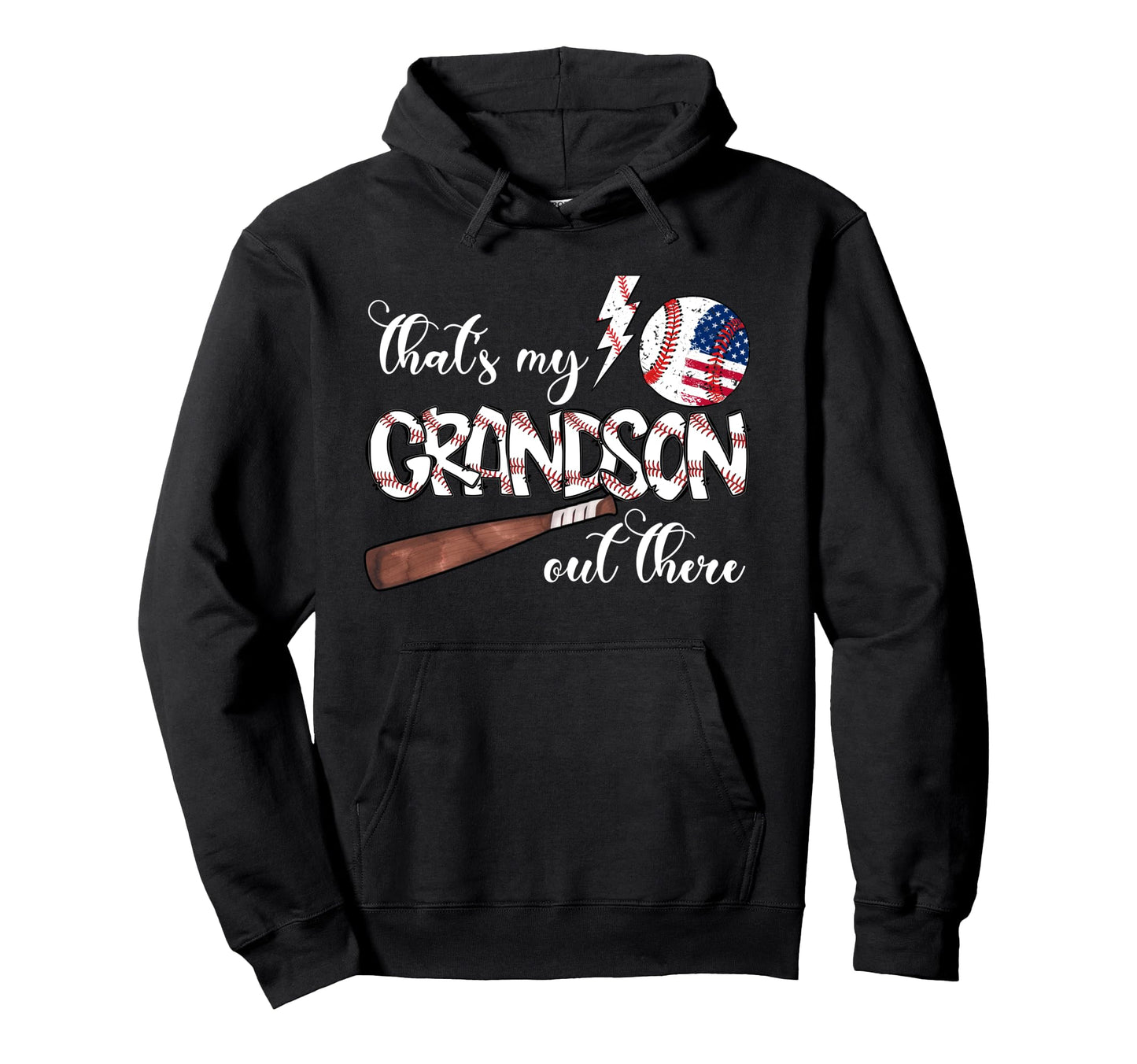 Thats My Grandson Out There Baseball Hoodie - Minimalist Print for Adults - T-Shirt, Sweatshirt, Hoodie