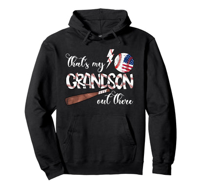 Thats My Grandson Out There Baseball Hoodie - Minimalist Print for Adults - T-Shirt, Sweatshirt, Hoodie