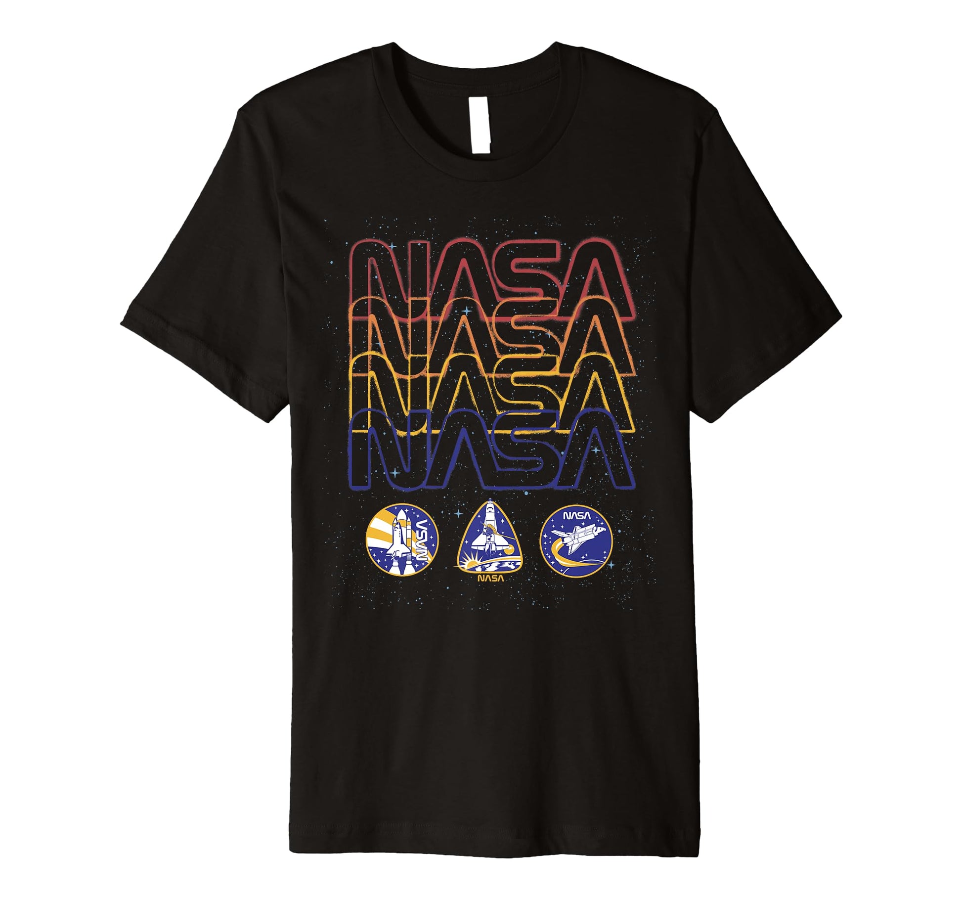 Nasa Starry Rainbow Repeat Badges T-Shirt - Graphic Print Men Women - T-Shirt, Sweatshirt, Hoodie