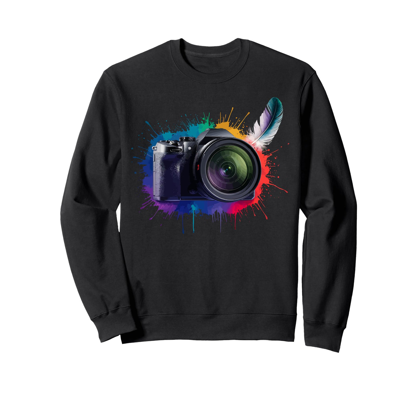 Colorful Camera Electric Photography Sweatshirt - Graphic Print Unisex - T-Shirt, Sweatshirt, Hoodie