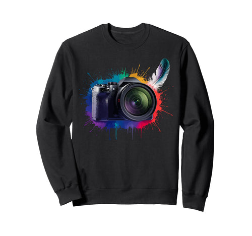 Colorful Camera Electric Photography Sweatshirt - Graphic Print Unisex - T-Shirt, Sweatshirt, Hoodie