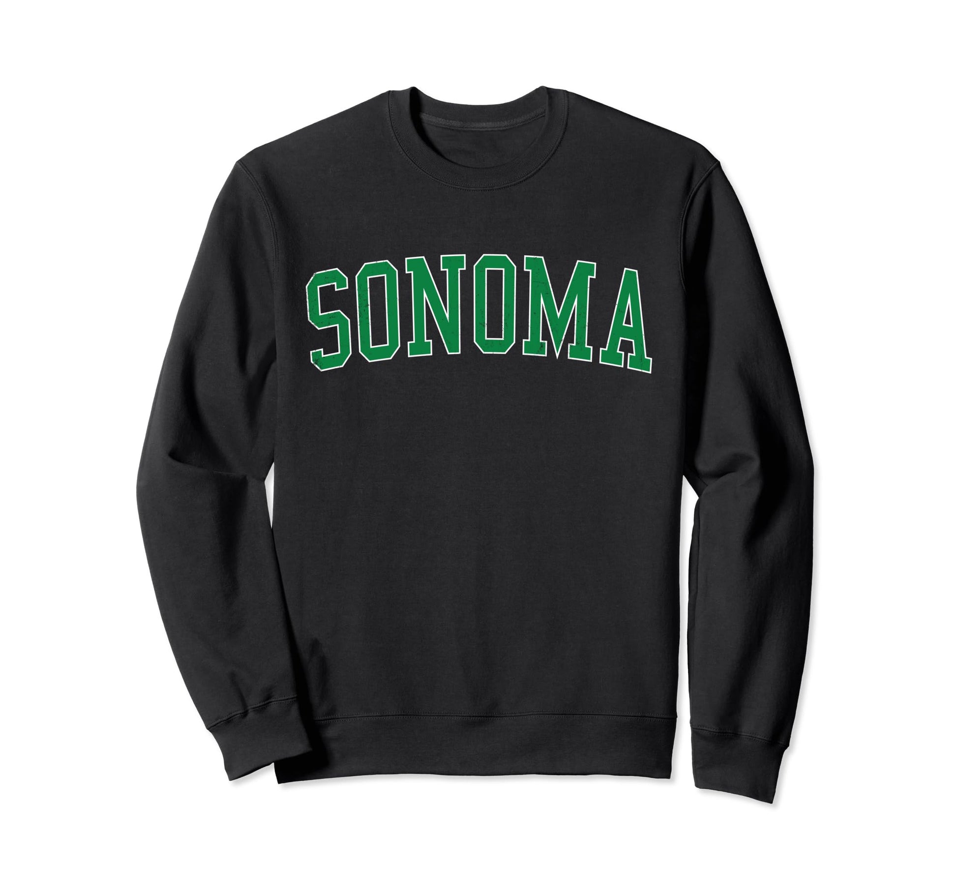 Sonoma Ca Distressed Green Varsity Sweatshirt - Aesthetic Graphic Unisex - T-Shirt, Sweatshirt, Hoodie
