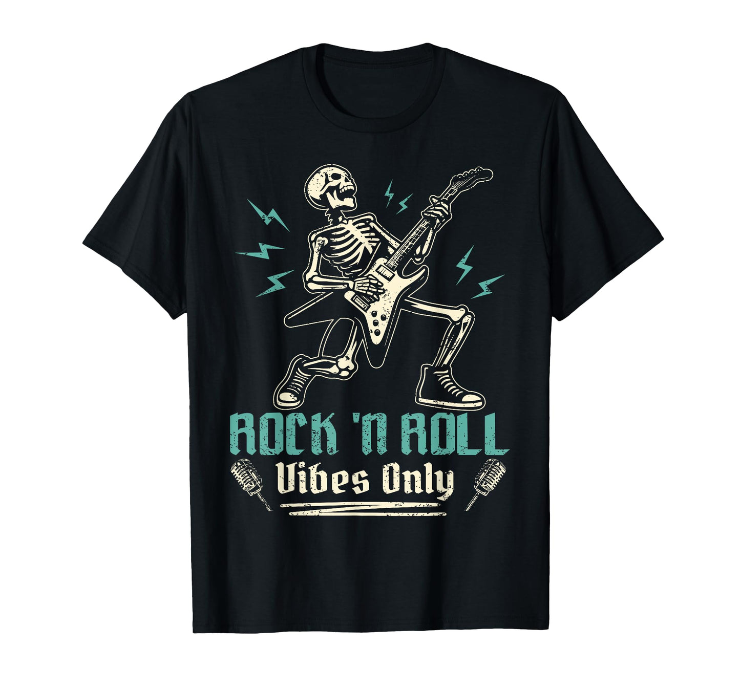 Rock N Roll Vibes Only Music Guitar T-Shirt - Trendy Graphic for Adults - T-Shirt, Sweatshirt, Hoodie