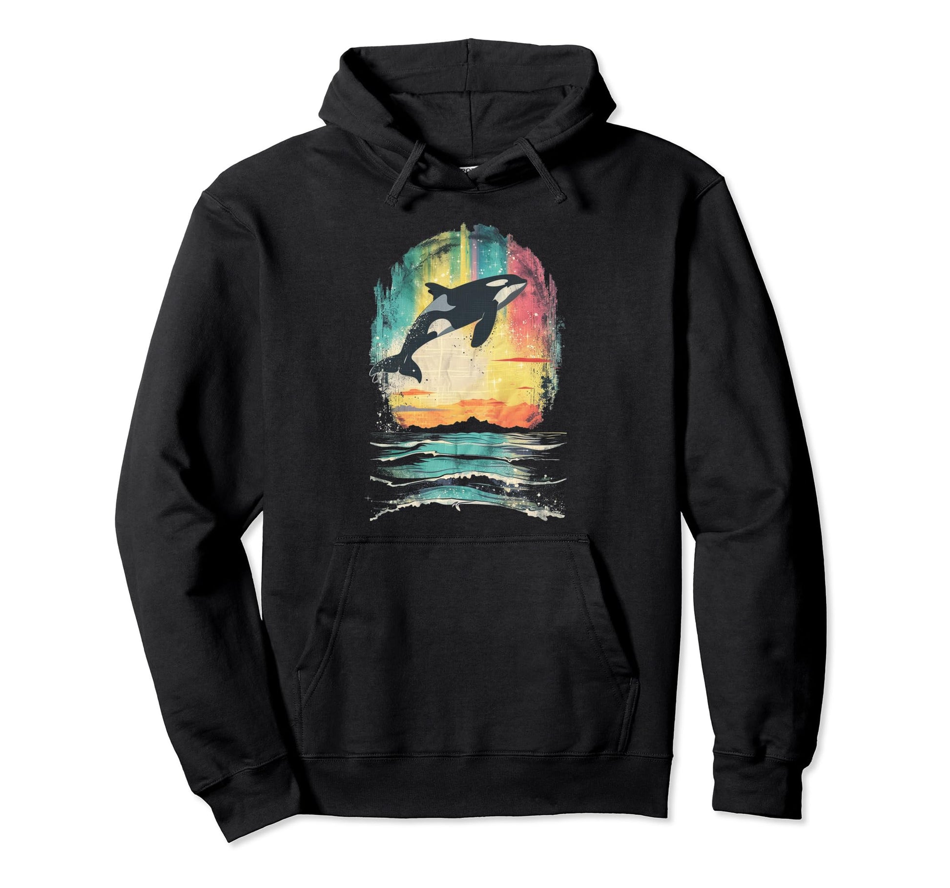 Orca S Featuring Rainbow Orca Hoodie - Minimalist Print Unisex - T-Shirt, Sweatshirt, Hoodie