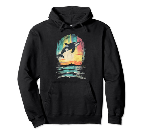 Orca S Featuring Rainbow Orca Hoodie - Minimalist Print Unisex - T-Shirt, Sweatshirt, Hoodie