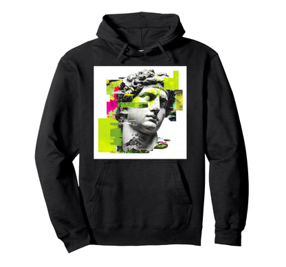 Glitch Art Classical Statue Vaporwave Hoodie - Aesthetic Graphic Unisex - T-Shirt, Sweatshirt, Hoodie