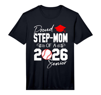Proud Step Mom 2026 Senior T-Shirt - Fun Novelty Design for Adults - T-Shirt, Sweatshirt, Hoodie