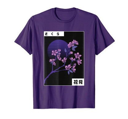 Sakura Cherry Blossom Vaporwave T-Shirt - Casual Everyday Wear Unisex - T-Shirt, Sweatshirt, Hoodie