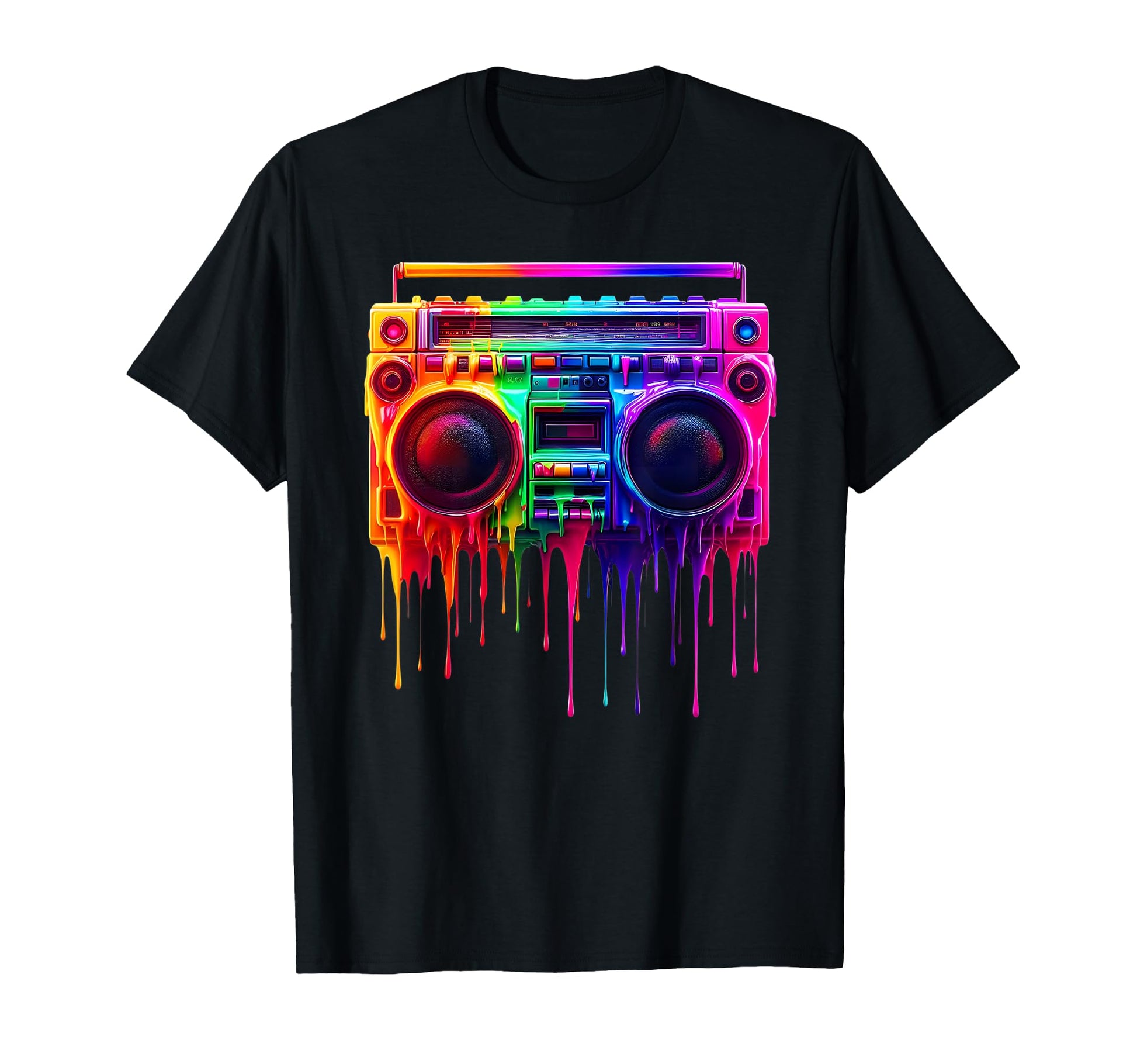 Dripping Paint Boombox Old School 80S T-Shirt - Minimalist Print Men Women - T-Shirt, Sweatshirt, Hoodie