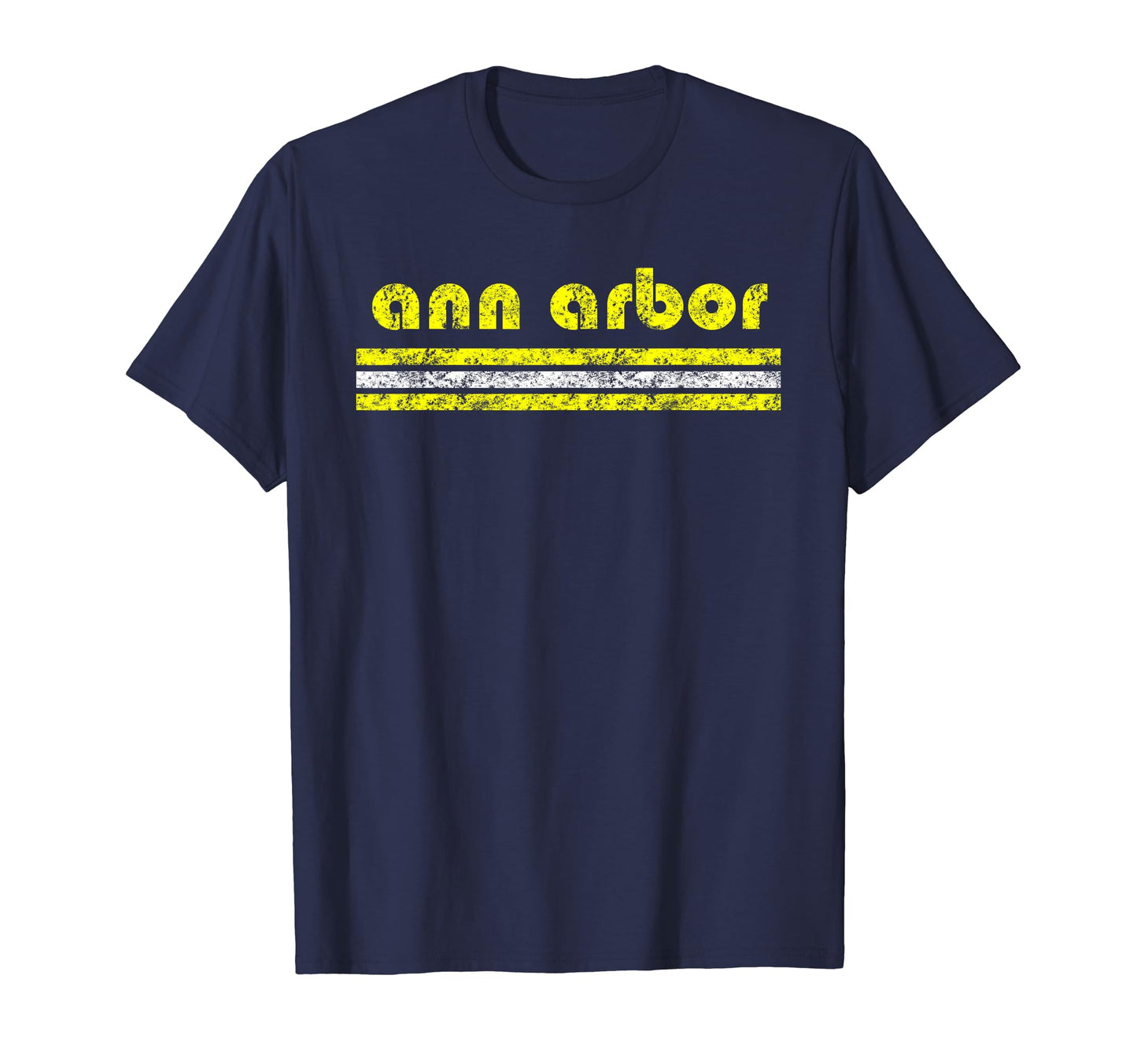 Ann Arbor Michigan Three Stripe T-Shirt - Unique Graphic Men Women - T-Shirt, Sweatshirt, Hoodie