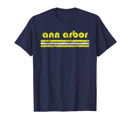 Ann Arbor Michigan Three Stripe T-Shirt - Unique Graphic Men Women - T-Shirt, Sweatshirt, Hoodie