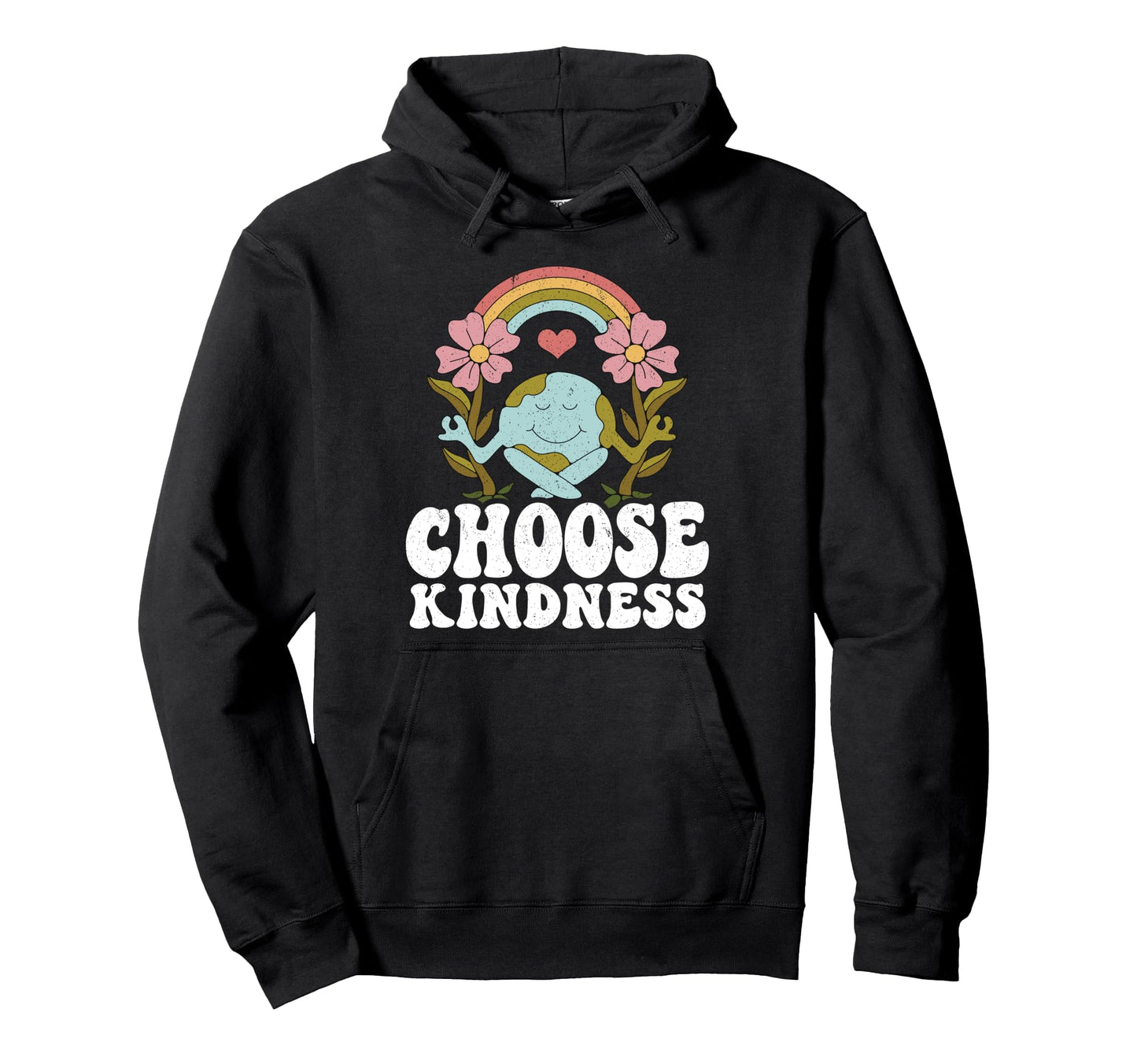 Positive Rainbow Peace Hippie Choose Hoodie - Aesthetic Graphic for Adults - T-Shirt, Sweatshirt, Hoodie
