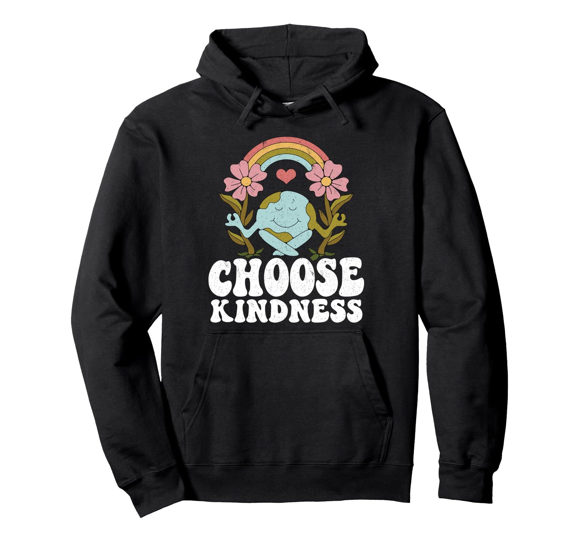 Positive Rainbow Peace Hippie Choose Hoodie - Aesthetic Graphic for Adults - T-Shirt, Sweatshirt, Hoodie