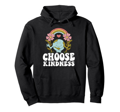 Positive Rainbow Peace Hippie Choose Hoodie - Aesthetic Graphic for Adults - T-Shirt, Sweatshirt, Hoodie