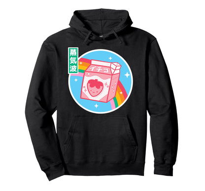 Strawberry Milk Carton Kawaii Rainbow Anime Hoodie - Unique Graphic Unisex - T-Shirt, Sweatshirt, Hoodie