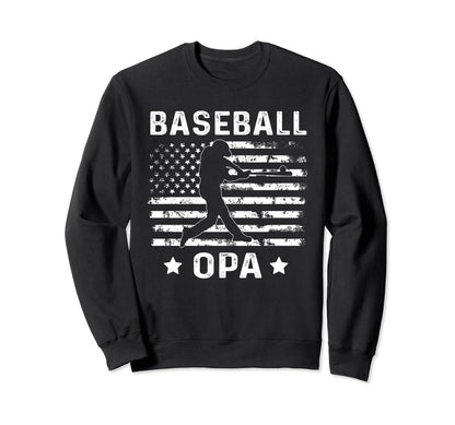 Baseball Opa Grandpa Usa Flag 4Th Sweatshirt - Streetwear Style for Adults - T-Shirt, Sweatshirt, Hoodie