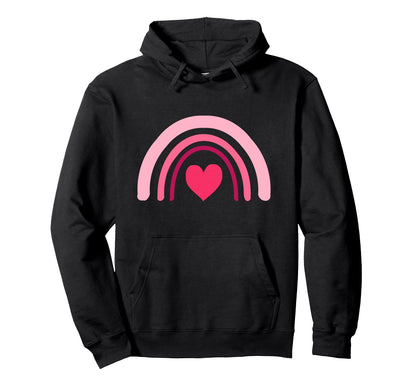 Rainbow Heart Valentines Day Hoodie - Custom Art Print Unisex - T-Shirt, Sweatshirt, Hoodie