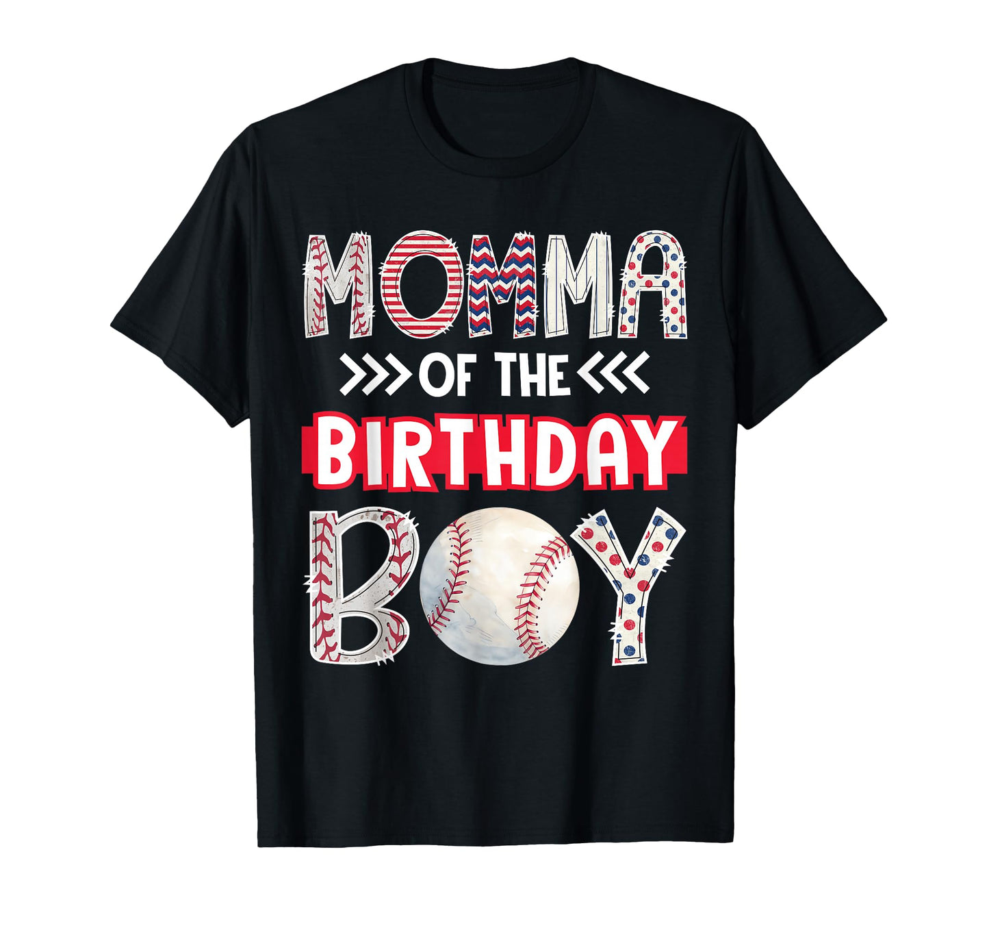 Momma Birthday Baseball Family Squad T-Shirt - Graphic Print for Adults - T-Shirt, Sweatshirt, Hoodie