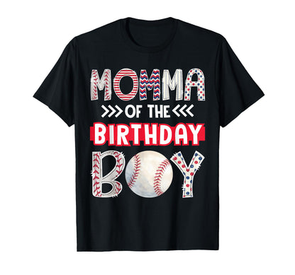 Momma Birthday Baseball Family Squad T-Shirt - Graphic Print for Adults - T-Shirt, Sweatshirt, Hoodie