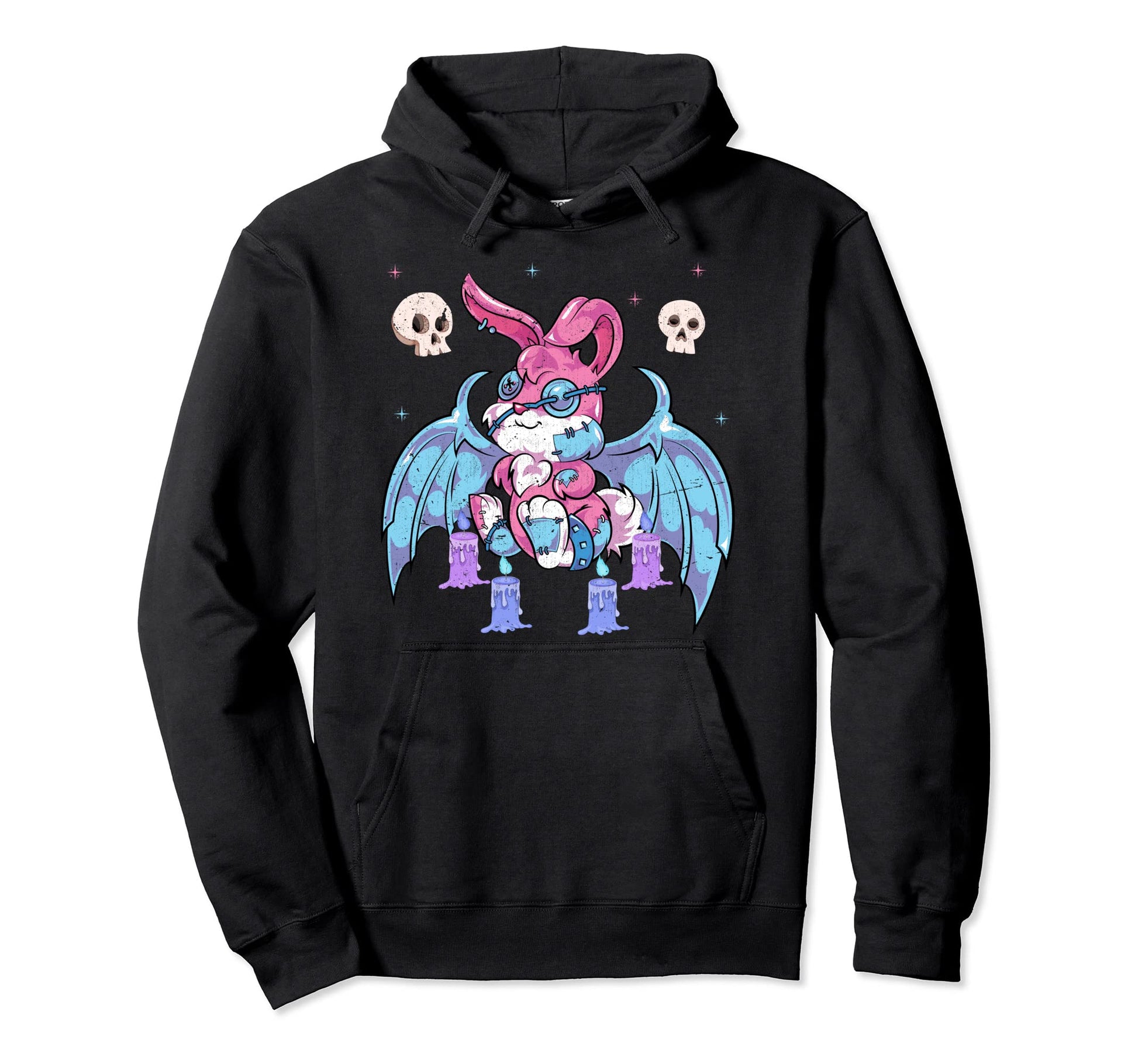 Kowai Bunny Scary Animal Rabbit Pagan Hoodie - Minimalist Print Men Women - T-Shirt, Sweatshirt, Hoodie