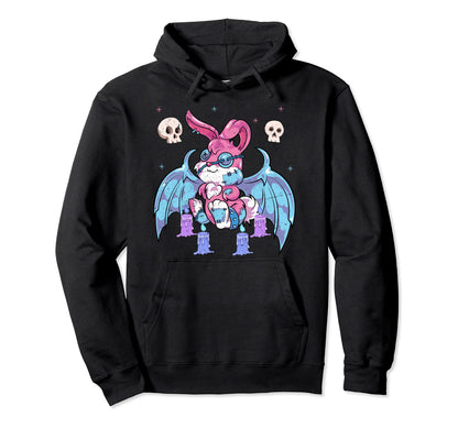 Kowai Bunny Scary Animal Rabbit Pagan Hoodie - Minimalist Print Men Women - T-Shirt, Sweatshirt, Hoodie