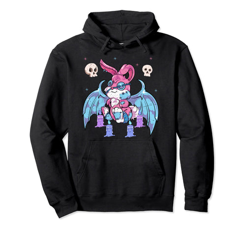 Kowai Bunny Scary Animal Rabbit Pagan Hoodie - Minimalist Print Men Women - T-Shirt, Sweatshirt, Hoodie